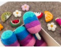 8cm Wool Felt Cotton Candy