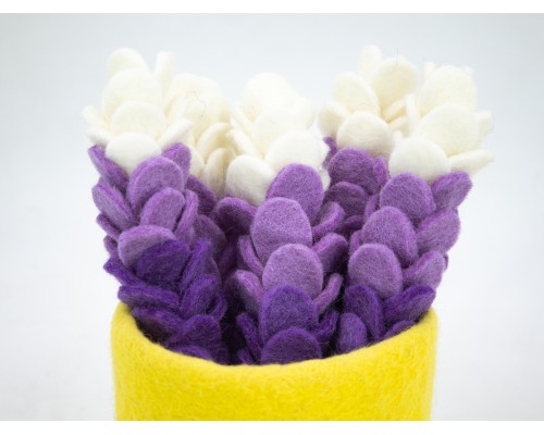 20cm Handmade Wool Felt Lavender Flower
