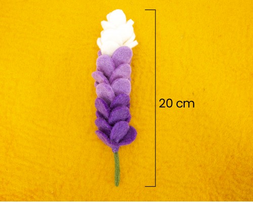 20cm Handmade Wool Felt Lavender Flower