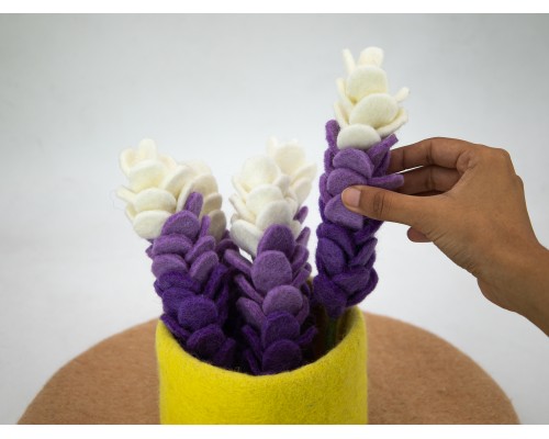 20cm Handmade Wool Felt Lavender Flower