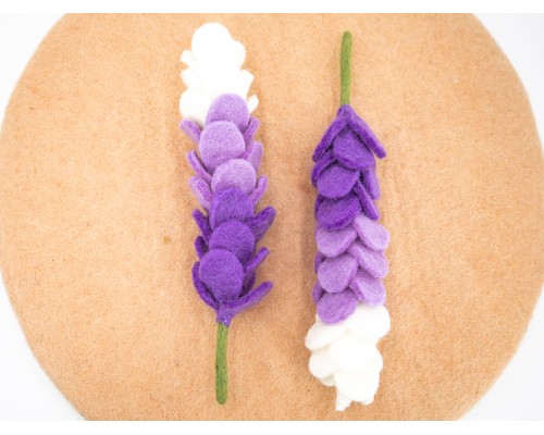 20cm Handmade Wool Felt Lavender Flower