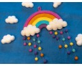 30x38cm Colorful Felt Stitched Rainbow Mobile