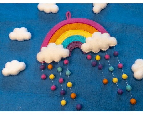 30x38cm Colorful Felt Stitched Rainbow Mobile