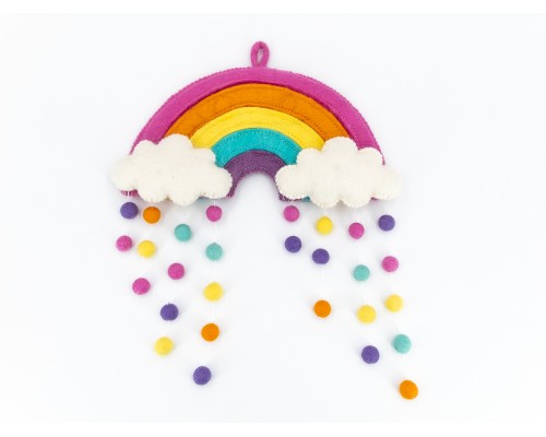 30x38cm Colorful Felt Stitched Rainbow Mobile