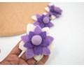 10cm Purple Felt Flower