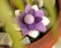 10cm Purple Felt Flower