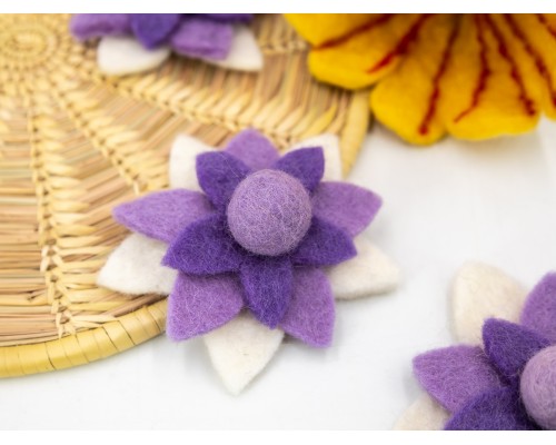 10cm Purple Felt Flower