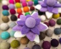 10cm Purple Felt Flower