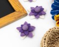 10cm Purple Felt Flower