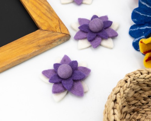 10cm Purple Felt Flower