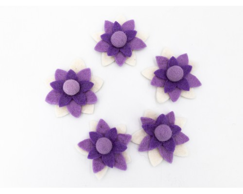 10cm Purple Felt Flower