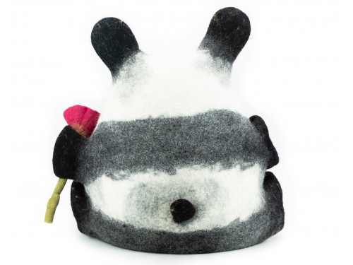 Wool Felt Panda Design Cat Cave