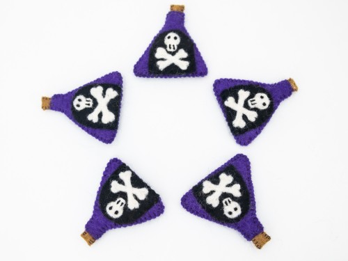 Felt Poison Bottle - Felt and Yarn
