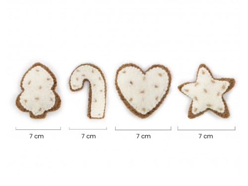 7cm Felt Christmas Cookies