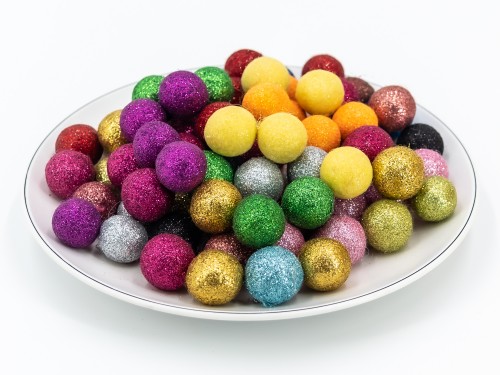 2.5cm Felt Glitter Balls | Wholesale Glitter Felt Balls