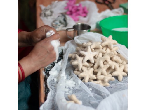 6cm Christmas Beaded Felt Star