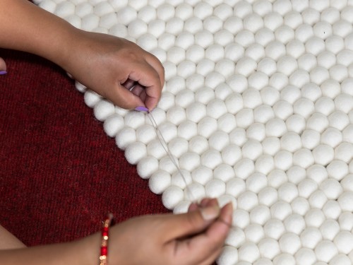 Christmas Felt Ball Rug