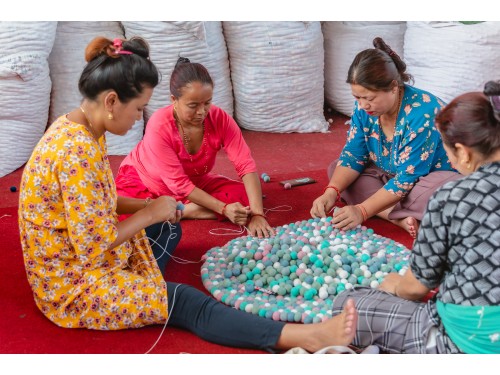 Christmas Felt Ball Rug