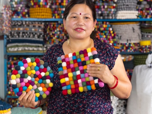 Christmas Felt Ball Rug