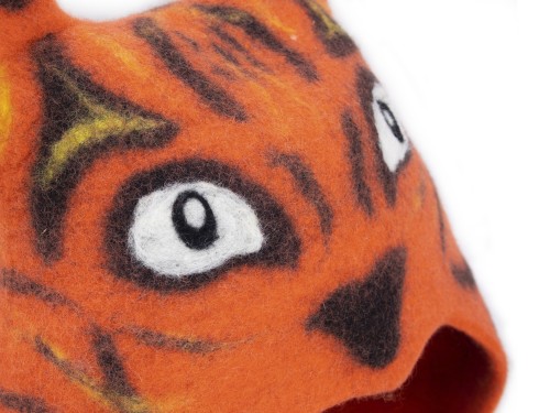 Wool Felt Tiger Design Cat Cave