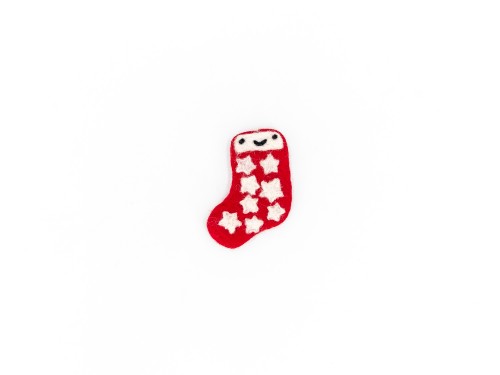 Wool Felt Red Stocking for Christmas Tree Decor