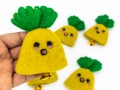 11x7cm Felt Yellow Bell Ornament
