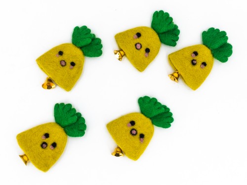 11x7cm Felt Yellow Bell Ornament