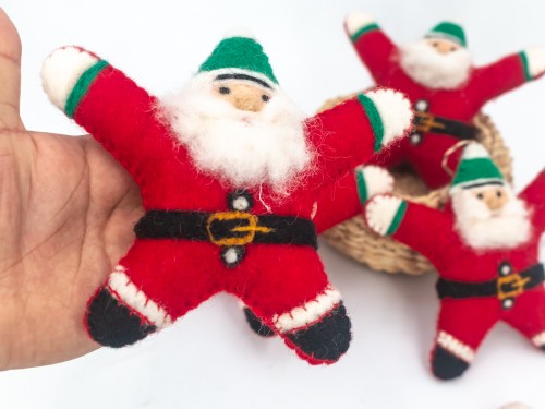 Wool Felt Mini Santa Claus Ornament