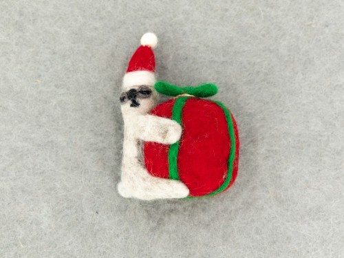 Felt Sloth Hugging Christmas Gift Ornament