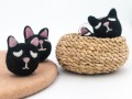 7cm Spooky Felt Cat Head
