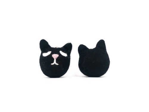 7cm Spooky Felt Cat Head