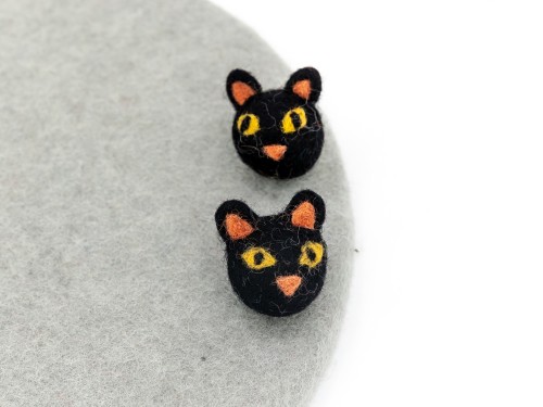 3cm Haunted Mini Felt Cat Head