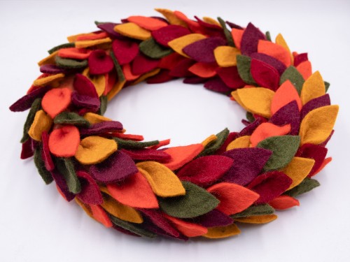 Wool Felt Fall Leaves Wreath