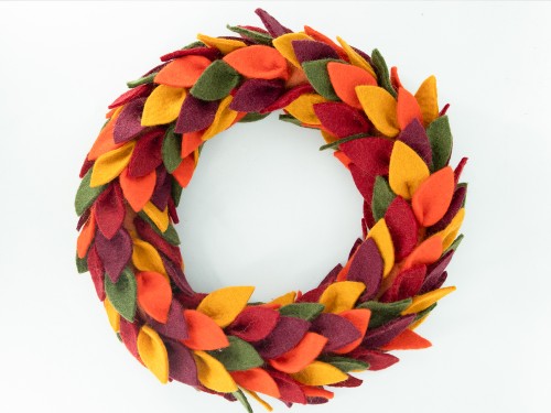 Wool Felt Fall Leaves Wreath