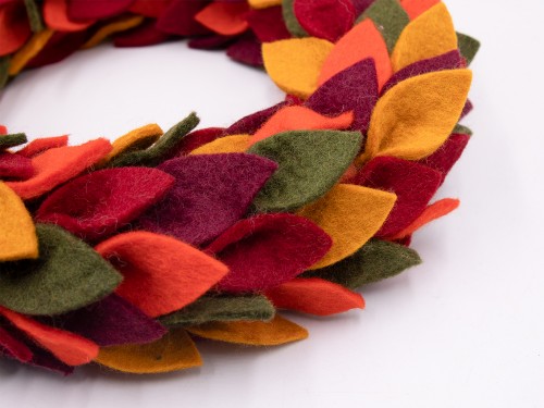 Wool Felt Fall Leaves Wreath