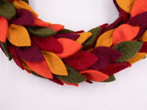 Wool Felt Fall Leaves Wreath