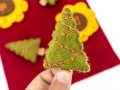 Stitched Felt Christmas Tree Ornament - Felt and Yarn Stitched Felt Christmas Tree Ornament - Felt and Yarn