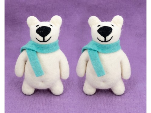 11cm Cute Christmas Felt Polar Bear