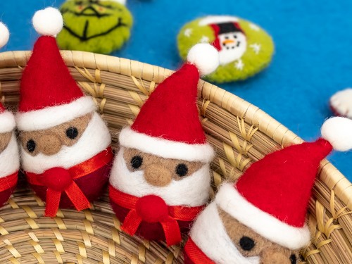 Felt Santa Head with Ribbon