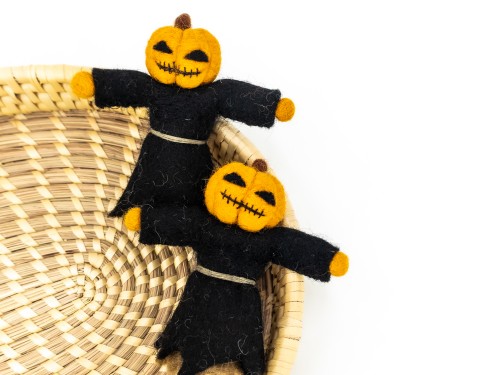 12cm Felt Pumpkin Head Scarecrow