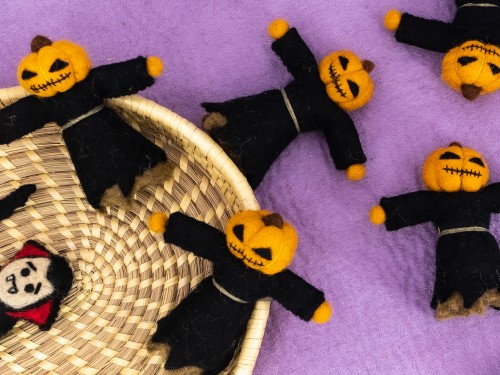 12cm Felt Pumpkin Head Scarecrow