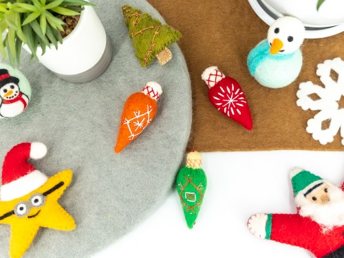 Felt Christmas Light Bulb