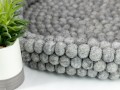 Grey Wool Felt Ball Bolster Dog Bed