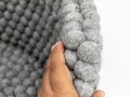 Grey Wool Felt Ball Bolster Dog Bed