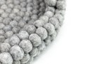 Grey Wool Felt Ball Bolster Dog Bed
