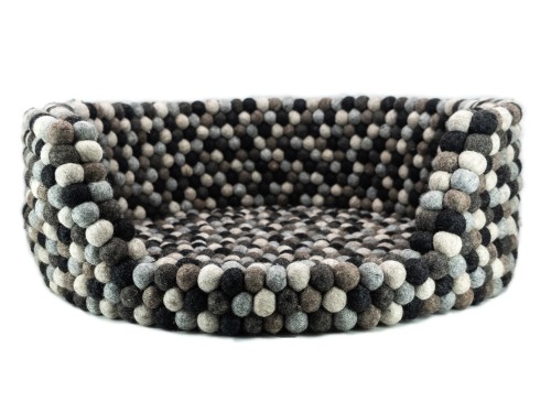 Pebble Beach Handcrafted Felt Pom Pom Dog Bed