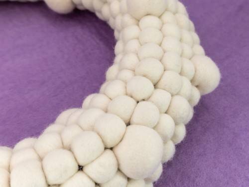 White Felt Ball Wreath