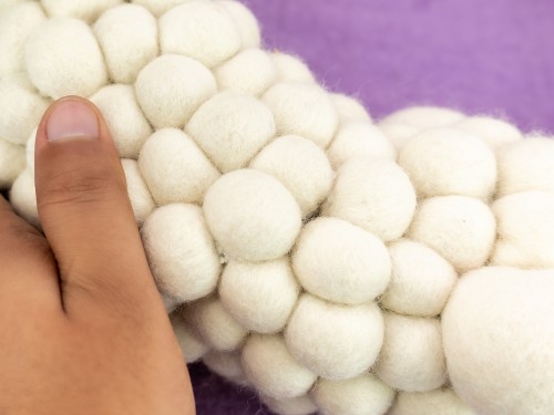 White Felt Ball Wreath