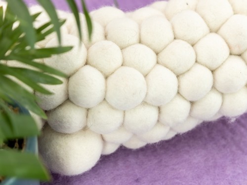 White Felt Ball Wreath