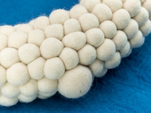 White Felt Ball Wreath